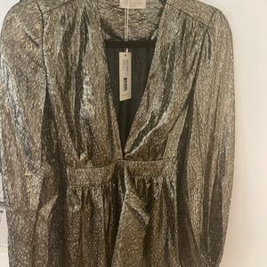 Nwt namy brook mini dress long sleeve metsllic Amelia xs